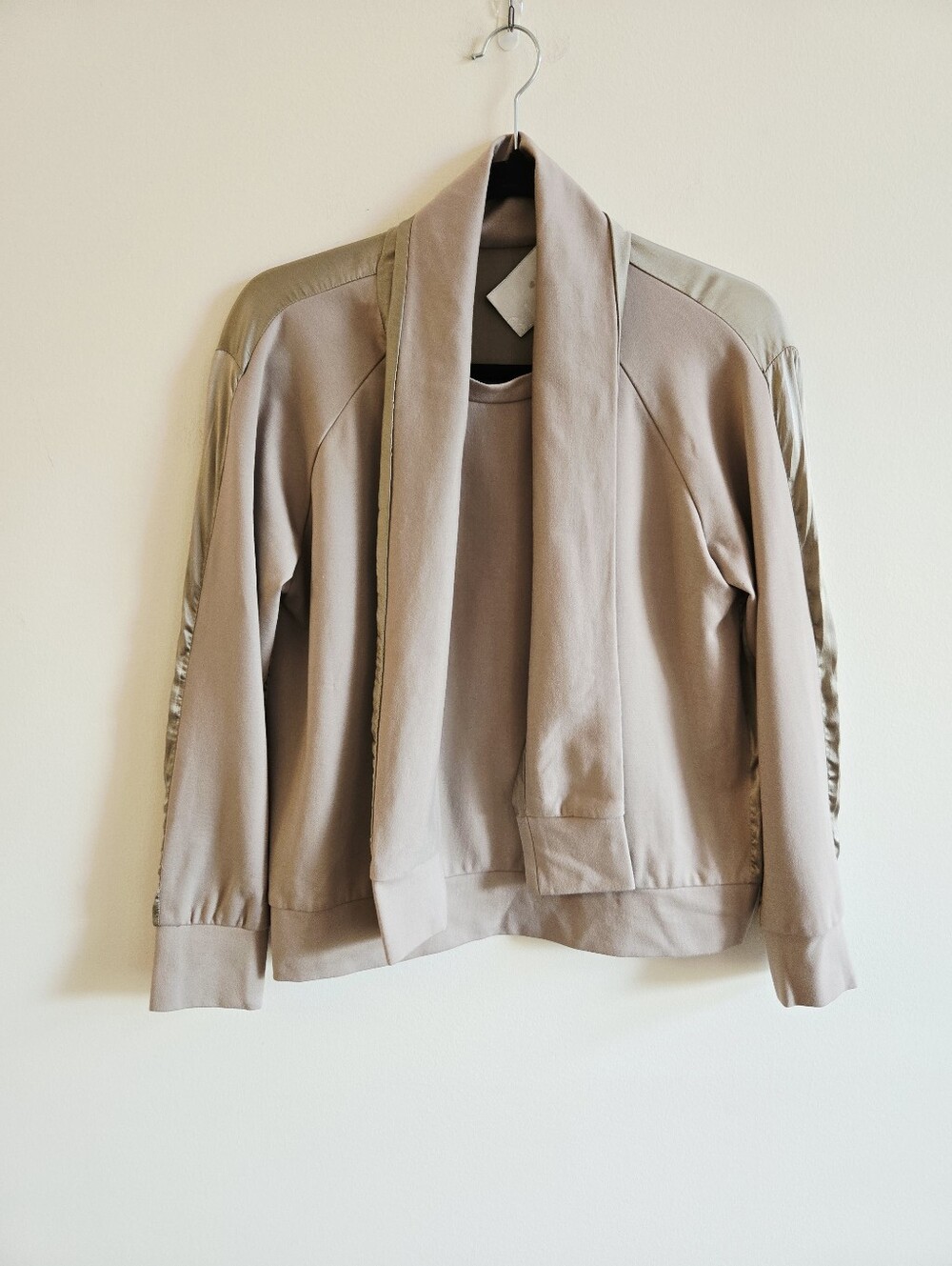 3.1 PHILLIP LIM I 0 (S) Mixed Media Silk Sweatshirt I tan